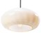 White Opaline Milk Glass Vintage Brass Top Pendant Light 4