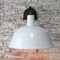Weiß emaillierte industrielle Vintage Fabrik Wandlampe aus Gusseisen 6