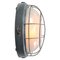 Round Gray Metal Vintage Industrial Frosted Glass Wall Light, Image 2
