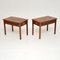 Antique Inlaid Mahogany Side Tables, 1920s, Set of 2, Image 2