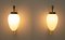 Italienische Mid-Century Wandlampen aus Messing & Opalglas von Stilnovo, 1950er, 2er Set 3