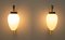 Mid-Century Modern Italian Brass and Opaline Glass Sconces from Stilnovo, 1950s, Set of 2 3