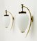 Mid-Century Modern Italian Brass and Opaline Glass Sconces from Stilnovo, 1950s, Set of 2 6