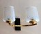 Brass and Half Crystal Sconces in the Style of Maison Arlus, 1957, Set of 3 7