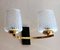 Brass and Half Crystal Sconces in the Style of Maison Arlus, 1957, Set of 3, Image 7