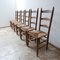 Mid-Century French High Back Rush Dining Chairs, 1940s, Set of 6 9