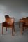 Model 413 Patinated Cognac Leather Armchairs by Mario Bellini for Cassina, 1977, Set of 5 5