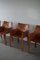 Model 413 Patinated Cognac Leather Armchairs by Mario Bellini for Cassina, 1977, Set of 5 18