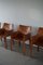 Model 413 Patinated Cognac Leather Armchairs by Mario Bellini for Cassina, 1977, Set of 5, Image 18