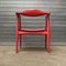 Red Painted Wood Side Chair by Hans J. Wegner, 1960s 9