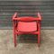 Red Painted Wood Side Chair by Hans J. Wegner, 1960s 10