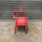 Rot lackierter Beistellstuhl aus Holz von Hans J. Wegner, 1960er 5