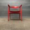 Sedia in legno verniciato rosso di Hans J. Wegner, anni '60, Immagine 11