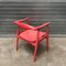 Red Painted Wood Side Chair by Hans J. Wegner, 1960s 8