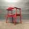 Rot lackierter Beistellstuhl aus Holz von Hans J. Wegner, 1960er 7