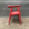 Red Painted Wood Side Chair by Hans J. Wegner, 1960s 3