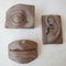 Mid-Century Carved Wooden Abstract Face Artwork Sculptures, Set of 3 1