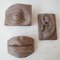 Mid-Century Carved Wooden Abstract Face Artwork Sculptures, Set of 3, Image 1