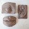 Mid-Century Carved Wooden Abstract Face Artwork Sculptures, Set of 3, Image 2