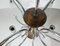 Nickel Plated Art Deco Chandelier of Walnut with Cut Glass Panels, 1930's, Image 5