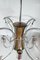 Lámpara de araña Art Déco de níquel noqueado con paneles de vidrio cortado, años 30, Imagen 2
