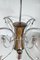 Nickel Plated Art Deco Chandelier of Walnut with Cut Glass Panels, 1930's, Image 2