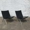 Model PK22 Black Leather Lounge Chairs by Poul Kjærholm for E. Kold Christensen, 1960s, Set of 2 16