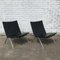 Model PK22 Black Leather Lounge Chairs by Poul Kjærholm for E. Kold Christensen, 1960s, Set of 2, Image 16