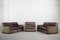 Industrial Brown Leather Modular Sofa and Armchair by COR Sitzkomfort, 1960s, Set of 5 1