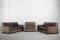 Industrial Brown Leather Modular Sofa and Armchair by COR Sitzkomfort, 1960s, Set of 5, Image 1