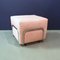 Pink Cubic Ottoman with Chromed Steel Structure, 1970s 5