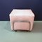 Pink Cubic Ottoman with Chromed Steel Structure, 1970s 3