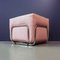 Pink Cubic Ottoman with Chromed Steel Structure, 1970s 2