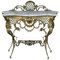 19th Century French Bronze Console Table or Vanity with White Marble Top, Image 1