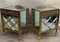 Tables de Chevet Vitrine en Bronze avec Portes Miroitées, 1950s, Set de 2 3