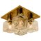 Brass and Glass Ice Cube Flush Mount from Kalmar, 1970s 1