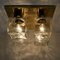 Brass and Glass Ice Cube Flush Mount from Kalmar, 1970s 6