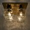 Brass and Glass Ice Cube Flush Mount from Kalmar, 1970s, Image 6