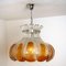Lampadari floreali in vetro color ambra di Mazzega, Italia, set di 2, Immagine 14