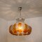 Lampadari floreali in vetro color ambra di Mazzega, Italia, set di 2, Immagine 11