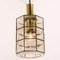 Large Pendant Light in Brass and Topaz Iron Glass from Limburg, 1960 2
