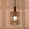 Large Pendant Light in Brass and Topaz Iron Glass from Limburg, 1960 4