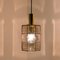 Large Pendant Light in Brass and Topaz Iron Glass from Limburg, 1960, Image 4
