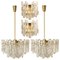 Ice Glass Wall Sconces and Chandeliers from Kalmar, Set of 4 1