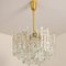 Modern Brass Ice Glass Pendant Chandelier from Kalmar, 1970s 2