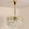 Modern Brass Ice Glass Pendant Chandelier from Kalmar, 1970s, Image 4