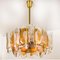 Crystal Glass Chandelier & Wall Lights by J.T. Kalmar, Set of 3 10
