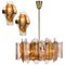 Crystal Glass Chandelier & Wall Lights by J.T. Kalmar, Set of 3 1