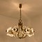 Modern Sische Glass and Brass Chandelier in the Style of Kalmar, 1960s 9