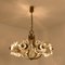 Modern Sische Glass and Brass Chandelier in the Style of Kalmar, 1960s, Image 9
